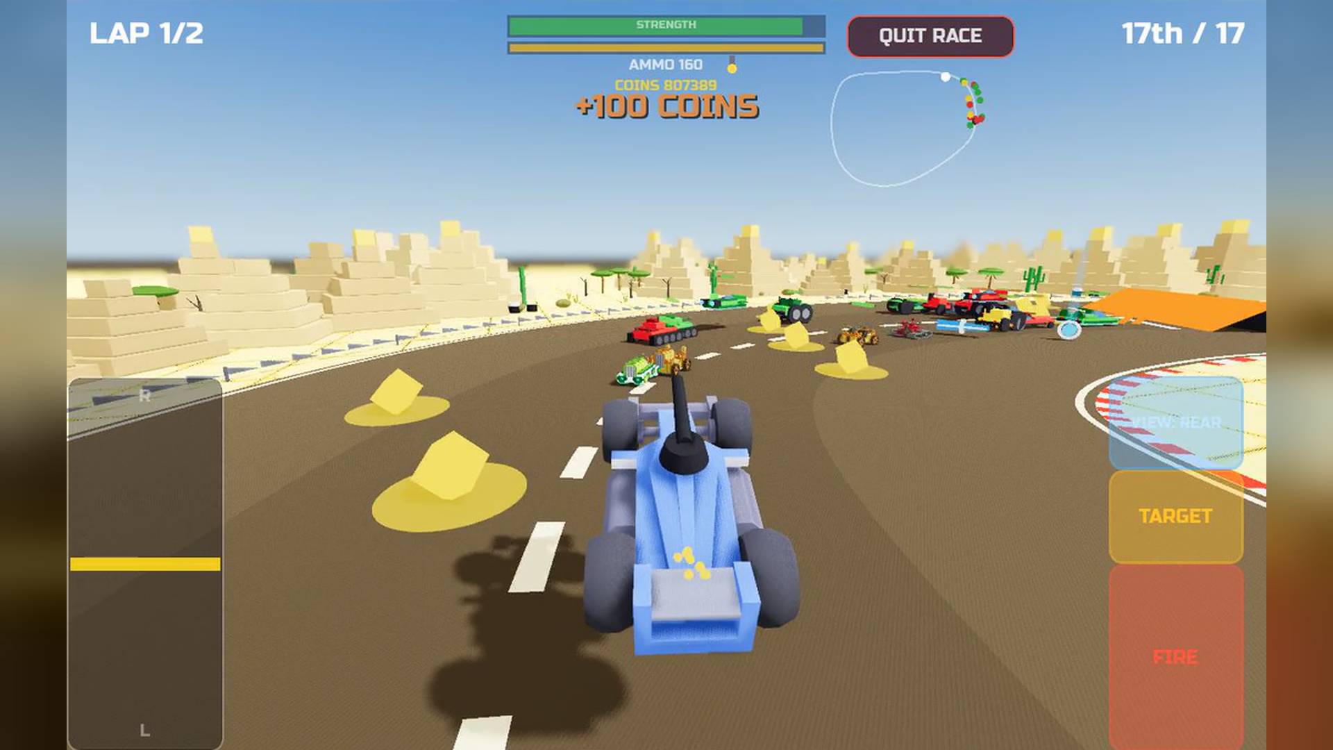 Turbo Cannon Play Store screenshot with race cars and cannon combat