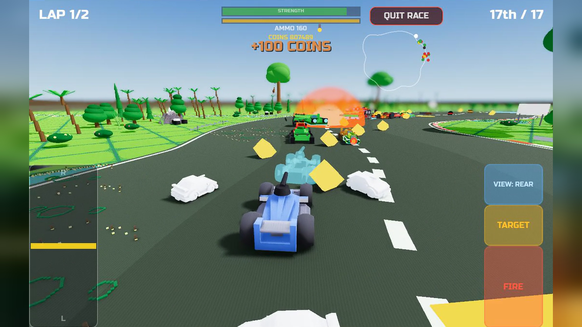 Turbo Cannon Play Store screenshot showing the combat racing game